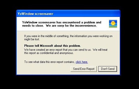 Microsoft error message on screen saver.JPG