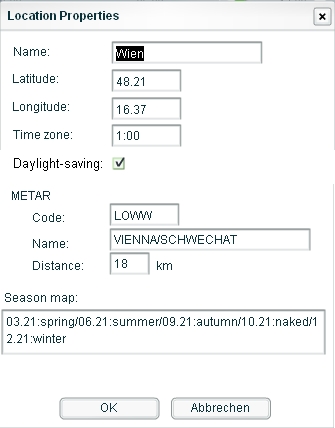 Location-properties with daylight-saving information