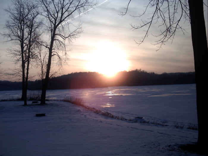 Sunset on Ice Covered Lake.JPG