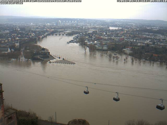 high water at Koblenz Deutsches Eck