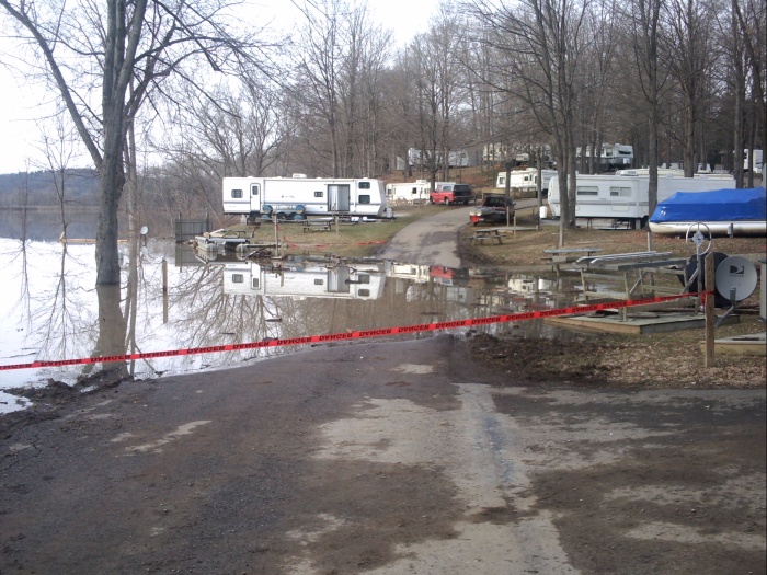 Charles Mill Lake Campground - Missing section of road