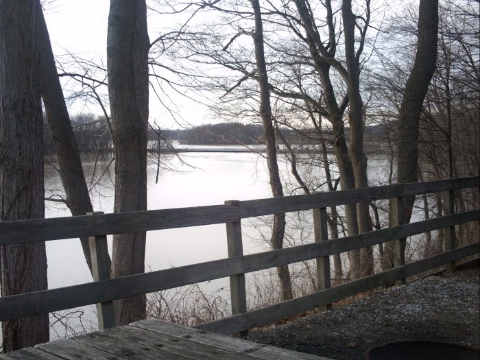 Bridge crossing the lake taken on Tuesday - No clearance for today's rain