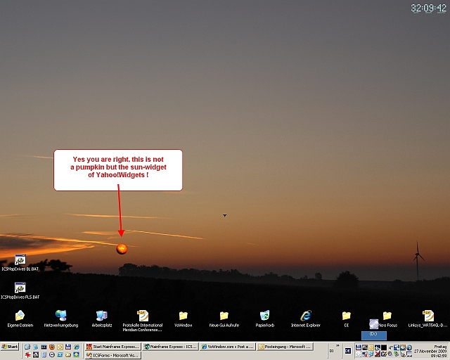 My desktop with the sun-widget