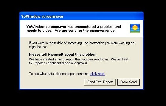Microsoft error message on screen saver.JPG