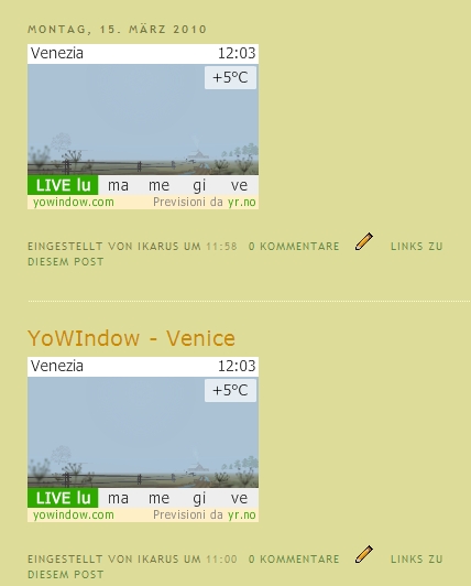 published post with YoWindow widget inside