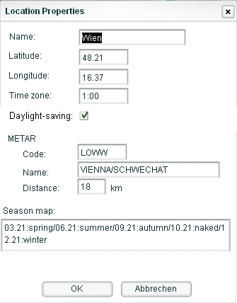 Location-properties with daylight-saving information