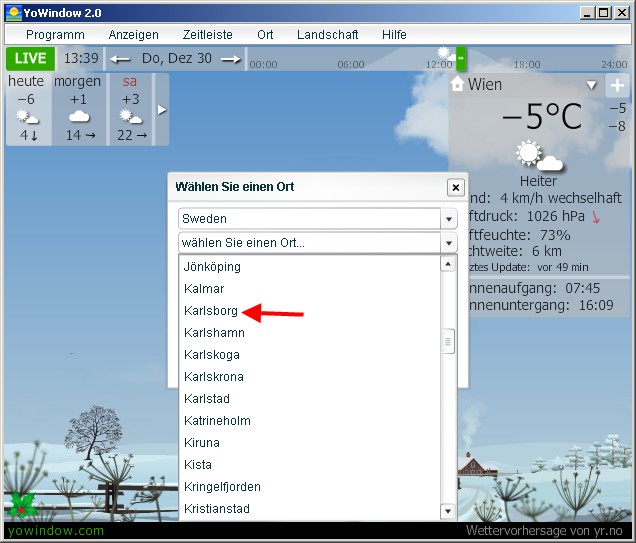YoWindow -Karlsborg in the list.jpg