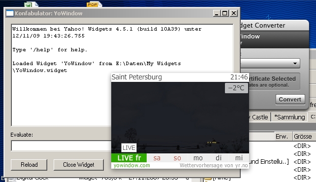 YoWindow as a Yahoo!Widgets - Widget