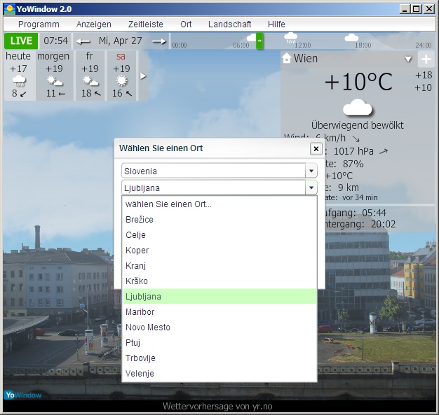 YoWindow - Ljubljana in the add alocations window.jpg