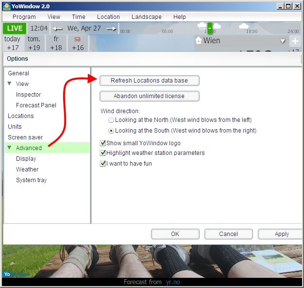 YoWindow - Refresh locations database.jpg