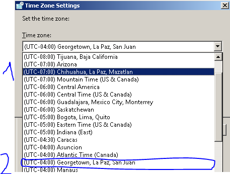 Two timezones with &quot;La Paz&quot;...