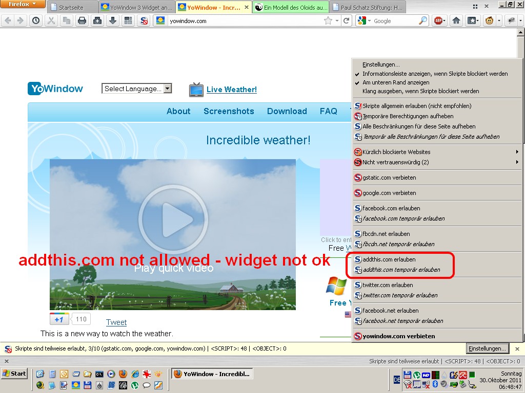 if i don't allow the addthis.com domain within the noscript-addon the widget is not ok