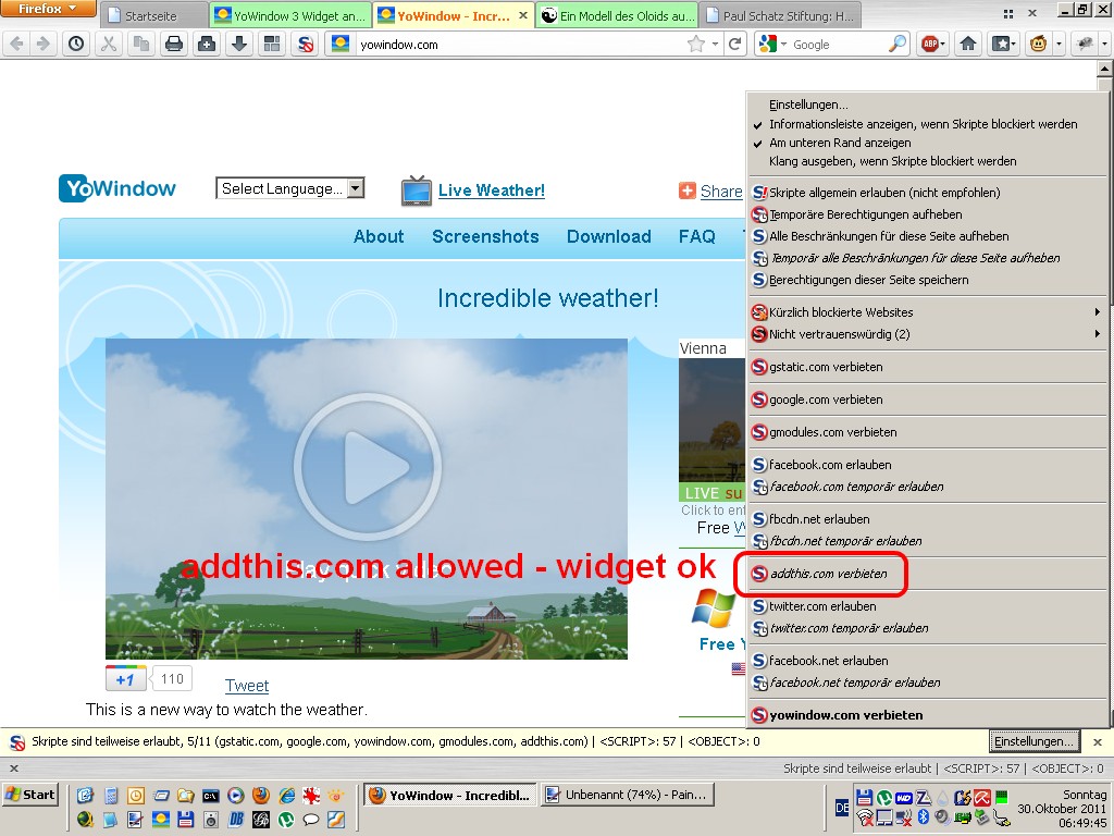 if i allow addthis.com domain within the noscript-addon the widget is ok