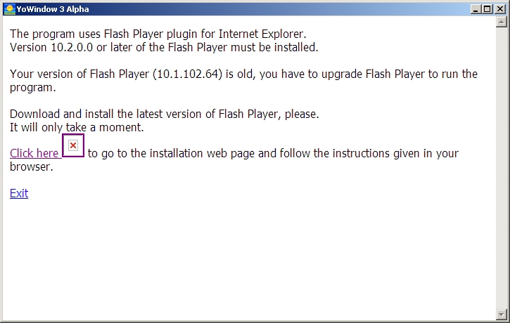 YoWindow3 b1 - Message old Flash-Player.jpg
