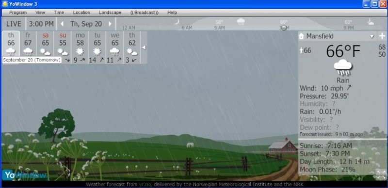YoWindow Forecast Tomorrow Panel Cursor On.JPG
