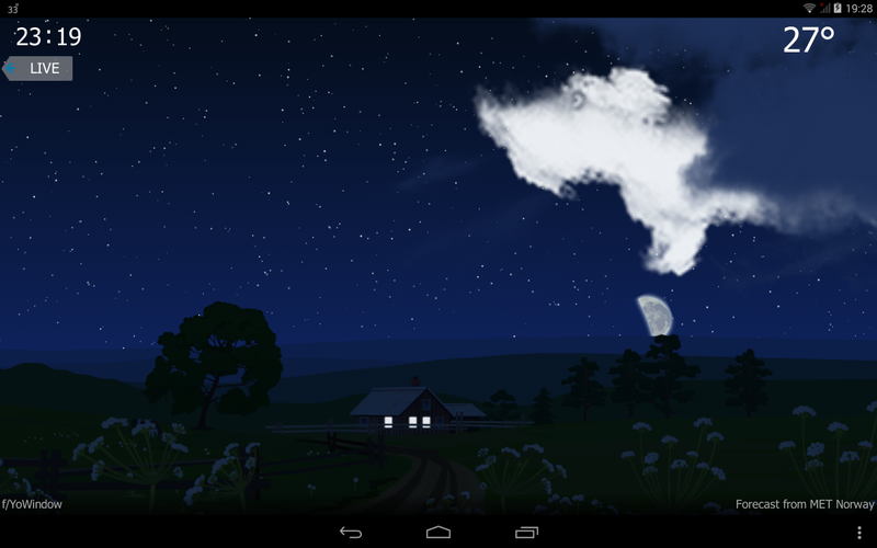 Light clouds in night